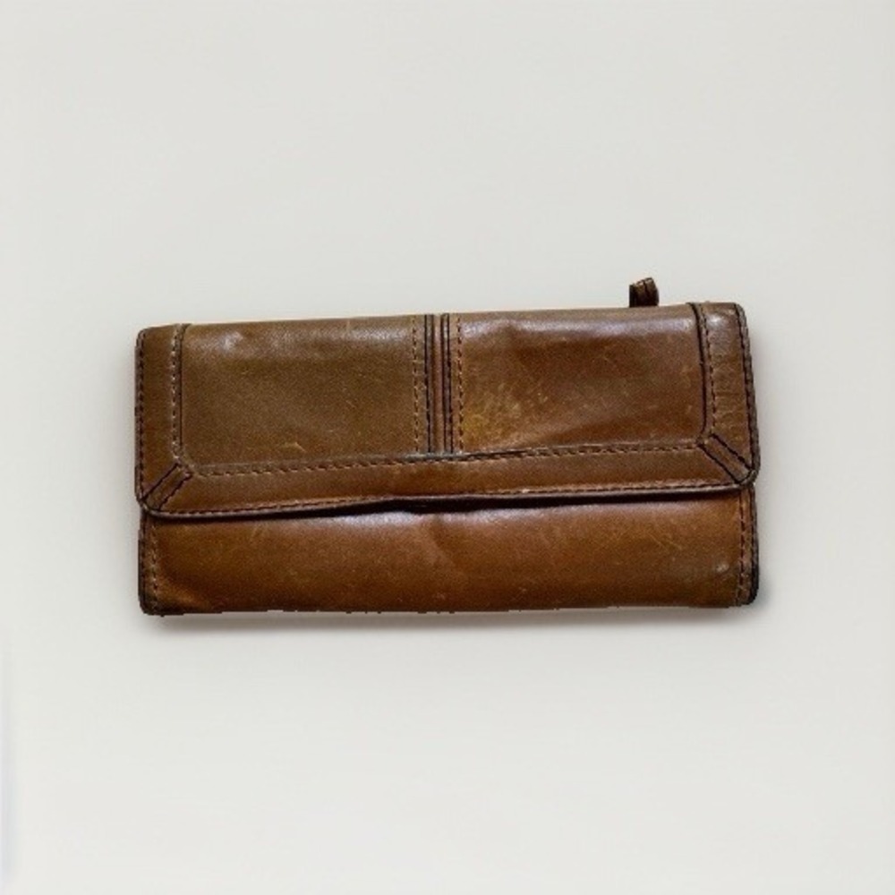 Fossil Brown Women's Folding Wallet w/ ID Window Zipper Coin Pocket